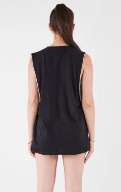 FURST OF A KIND VINTAGE COLLEGE VINTAGE RHINESTONE TRIM SLEEVELESS TEE