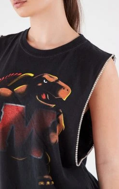 FURST OF A KIND VINTAGE COLLEGE VINTAGE RHINESTONE TRIM SLEEVELESS TEE