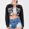 FURST OF A KIND VINTAGE ZIP CROPPED SWEATSHIRT VINTAGE NFL