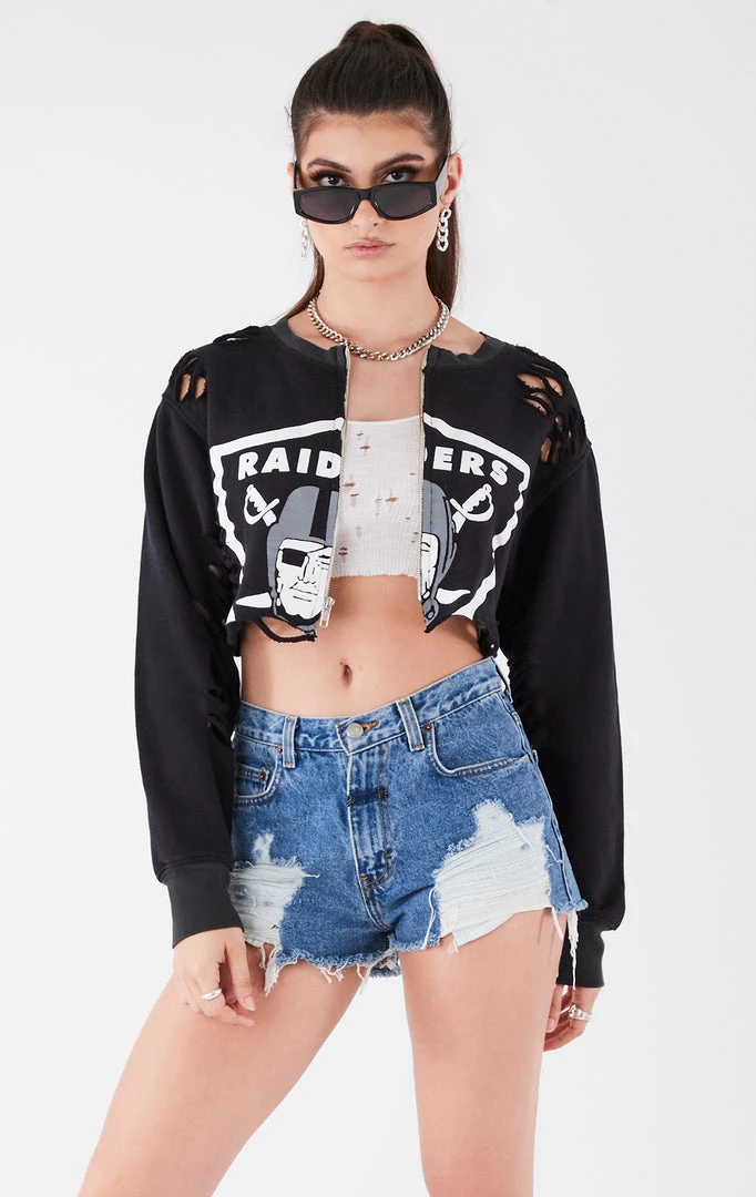 FURST OF A KIND VINTAGE ZIP CROPPED SWEATSHIRT VINTAGE NFL 3 FURST OF A KIND VINTAGE ZIP CROPPED SWEATSHIRT VINTAGE NFL