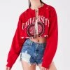 FURST OF A KIND VINTAGE ZIP CROPPED SWEATSHIRT VINTAGE COLLEGE