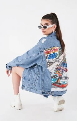 FURST OF A KIND VINTAGE DENIM JACKETS VINTAGE GRAPHIC BACK INSERT DENIM JACKET