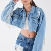 FURST OF A KIND VINTAGE RHINESTONE FRINGE DENIM JACKET FESTIVAL