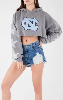 FURST OF A KIND VINTAGE COLLEGE VINTAGE STAR PATCH CROPPED HOODIE