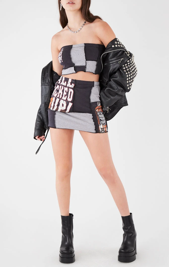 FURST OF A KIND VINTAGE SPLICED TUBE TOP AND SKIRT SET 3 FURST OF A KIND VINTAGE SPLICED TUBE TOP AND SKIRT SET