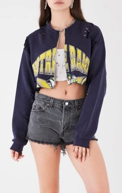 FURST OF A KIND VINTAGE COLLEGE VINTAGE ZIP CROPPED SWEATSHIRT