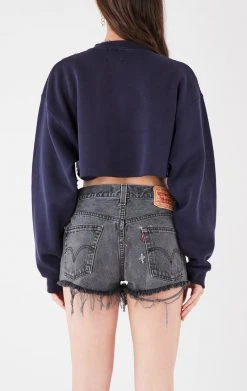 FURST OF A KIND VINTAGE COLLEGE VINTAGE ZIP CROPPED SWEATSHIRT