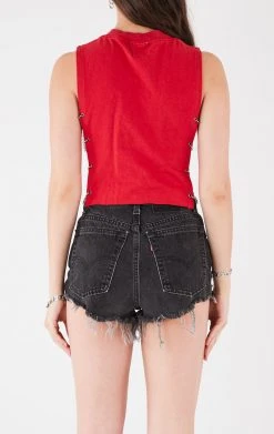 FURST OF A KIND VINTAGE CHAIN SIDE SLEEVELESS CROPPED TEE