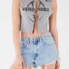 FURST OF A KIND VINTAGE CHAIN LACE UP SLEEVELESS TEE