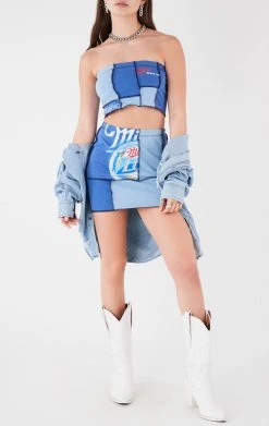 FURST OF A KIND VINTAGE SPLICED TUBE TOP AND SKIRT SET VINTAGE DRINKS