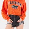 FURST OF A KIND SALE VINTAGE RHINESTONE CROPPED HOODIE