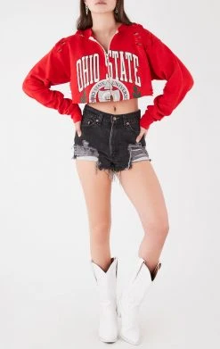 FURST OF A KIND VINTAGE ZIP CROPPED SWEATSHIRT VINTAGE COLLEGE