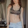 FURST OF A KIND VINTAGE CROPPED TANK WITH BODY CHAIN FESTIVAL