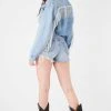 FURST OF A KIND VINTAGE RHINESTONE FRINGE POCKET & BACK DENIM JACKET FESTIVAL