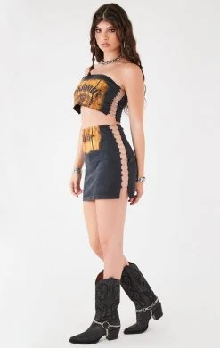 FURST OF A KIND VINTAGE CHAIN LADDER TUBE TOP AND SKIRT SET FESTIVAL