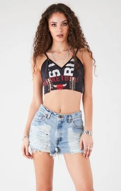 FURST OF A KIND VINTAGE DOUBLE PIN FRONT CROPPED TANK