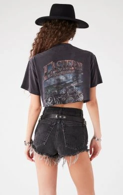 FURST OF A KIND VINTAGE PINS VINTAGE PIN AND CHAIN CROPPED TEE