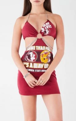 FURST OF A KIND VINTAGE CUT OUT CHAIN HALTER DRESS