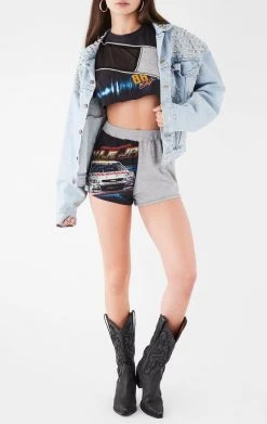 FURST OF A KIND REWORKED SETS VINTAGE MIXED MEDIA TOP AND SHORT SET