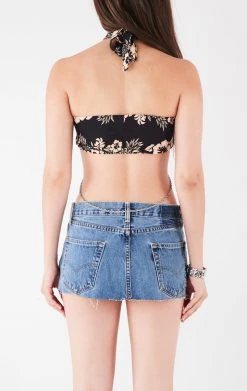 FURST OF A KIND VINTAGE HAWAIIAN TIE NECK CHAIN BRA TOP