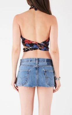 FURST OF A KIND VINTAGE HAWAIIAN TIE NECK WRAP TOP