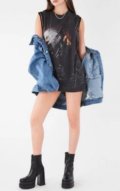 FURST OF A KIND VINTAGE CHAIN TRIM SLEEVELESS TEE