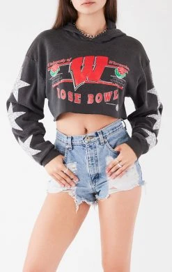 FURST OF A KIND VINTAGE STAR PATCH CROPPED HOODIE