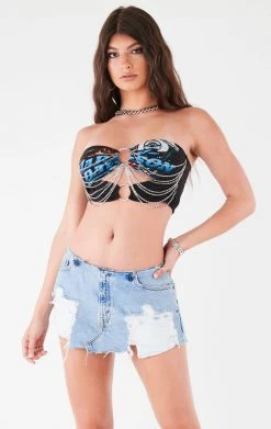 FURST OF A KIND FESTIVAL VINTAGE CUT OUT WATERFALL CHAIN TUBE TOP