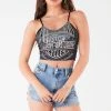 FURST OF A KIND VINTAGE RHINESTONE FRINGE TANK