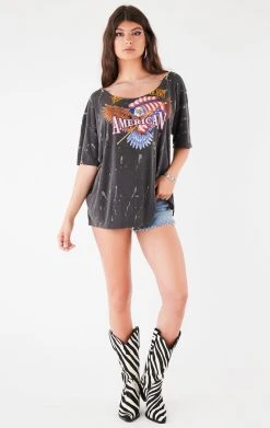 FURST OF A KIND VINTAGE CHAIN OVERLAY CUTOUT BACK TEE FESTIVAL