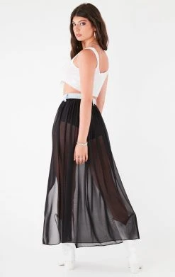 FURST OF A KIND FESTIVAL VINTAGE DENIM WAISTBAND SHEER MAXI WRAP