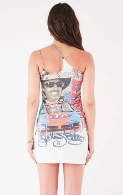 FURST OF A KIND VINTAGE ONE SHOULDER DOUBLE CHAIN STRAP DRESS