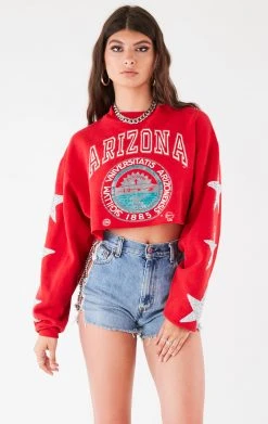 FURST OF A KIND VINTAGE STAR PATCH CROPPED SWEATSHIRT VINTAGE COLLEGE