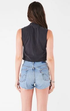 FURST OF A KIND VINTAGE CHAIN LACE UP SLEEVELESS TEE