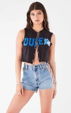 FURST OF A KIND VINTAGE CHAIN LACE UP SLEEVELESS TEE VINTAGE CHAINS