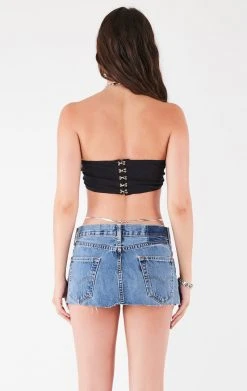 FURST OF A KIND FESTIVAL VINTAGE CHAIN NECK WRAP TOP WITH DRAPE CHAIN