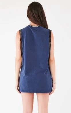 FURST OF A KIND VINTAGE CHAIN TRIM SLEEVELESS TEE