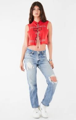 FURST OF A KIND VINTAGE CHAIN LACE UP SLEEVELESS TEE