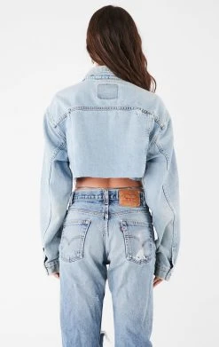 FURST OF A KIND FESTIVAL VINTAGE CUTOUT FRONT CHAIN DENIM JACKET