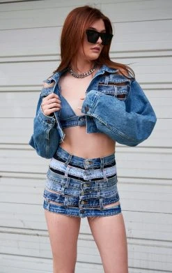 FURST OF A KIND VINTAGE MULTI WAISTBAND DENIM JACKET