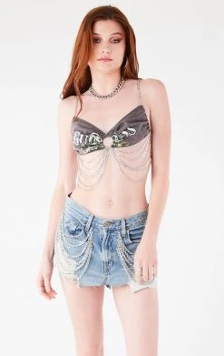 FURST OF A KIND VINTAGE CHAINS VINTAGE WATERFALL CHAIN BRA TOP