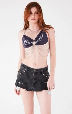 FURST OF A KIND VINTAGE STUD POCKET MICRO MINI DENIM SKIRT 10 FURST OF A KIND VINTAGE STUD POCKET MICRO MINI DENIM SKIRT