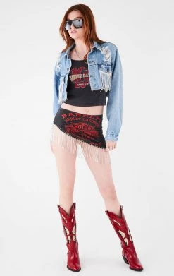 FURST OF A KIND VINTAGE RHINESTONE FRINGE SKIRT