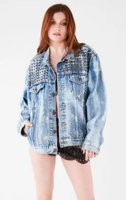 FURST OF A KIND VINTAGE BLEACH STUDDED DENIM JACKET