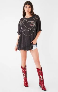 FURST OF A KIND VINTAGE MULTI DRAPED CHAIN TEE