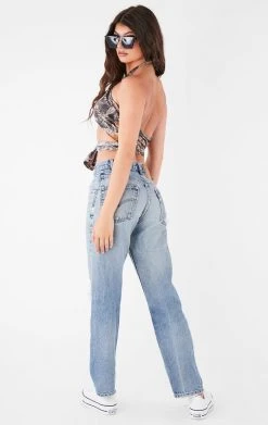 FURST OF A KIND VINTAGE HAWAIIAN TIE NECK WRAP TOP FESTIVAL