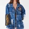 FURST OF A KIND VINTAGE PATCHWORK STUDDED DENIM JACKET