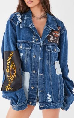 FURST OF A KIND VINTAGE PATCHWORK STUDDED DENIM JACKET