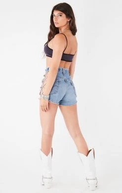 FURST OF A KIND VINTAGE RHINESTONE FRINGE BRA TOP