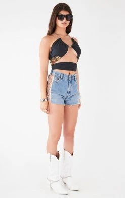 FURST OF A KIND FESTIVAL VINTAGE CHAIN NECK WRAP TOP